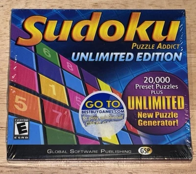 Sudoku Puzzle Addict Unlimited Edition PC Video Game New Sealed - Image 1 of 3