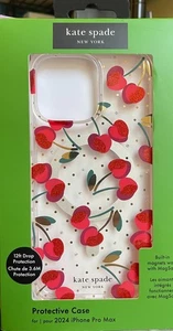 Kate Spade NY Case for iPhone 2024 Pro Max Compatible with MagSafe -Cherries- - Photo 1 sur 1
