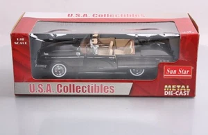 Sun Star 4313 1:18 Raven Black 1960 Ford Thunderbird Open Convertible Die Cast - Picture 1 of 3