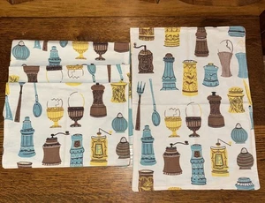 Set of 4 Vintage Cotton Placemats~Kitschy~Spices~Everyday Use - Picture 1 of 4