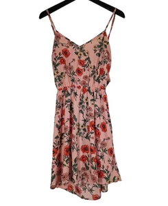 Boohoo Summer Dress Size 10 Pink Red Floral Short Length Backless Sleeveless - Picture 1 of 17