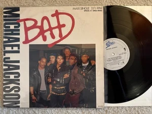 Vintage Michael Jackson Bad EP Vinyl Maxi  A Capella Dance Mix Radio Edit 12” - Picture 1 of 8
