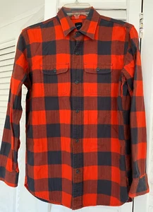 GapKids Red/Black Buffalo Plaid Flannel Long Sleeve Button Shirt-Size Youth XXL - Picture 1 of 12