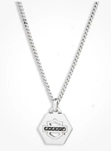 Harley Davidson Men's Glass Stones Bar & Shield Brass Pendant Necklace 34N00034 - Picture 1 of 3