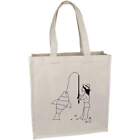 Girl Catching An Enormous Fish Premium Canvas Tote Bag Zx00026229