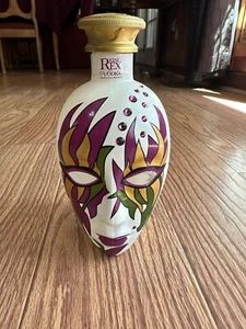 BOTTIGLIA VODKA KING REX VUOTA MADRI GRAS BOTTIGLIA VISO ALTA 8" CON COPERCHIO - Foto 1 di 5