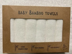 Bamboo Washcloths 6-Pack Baby Washcloth Ultra Soft & Absorbent Towels FREE SHIP - Picture 1 of 2