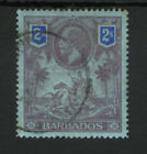 M4188 Barbados 1912 SG179 - 2/- blue & purple/blue