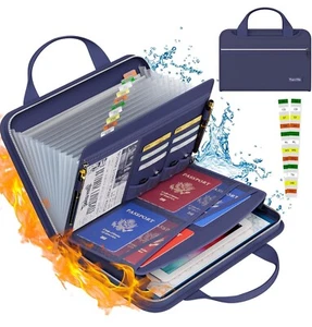 Fireproof Accordion File Organizer with Handle 13 Pocket Expanding File Folder - Picture 1 of 13
