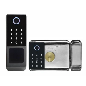 Smart Door Lock Outdoor Gate Wifi Fingerprint Biometric Electronic Waterproof - Picture 1 of 14