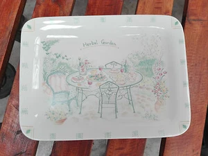 Tray Porcelain Garden Floral Jonathan's Year 1999 Herbal Garden - Picture 1 of 3