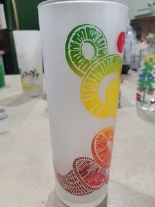 Vintage Federal Frosted Tom Collins Zombie Fruit Glass Mid Century Modern - Picture 1 of 3