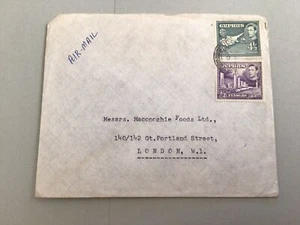 Cyprus 1954 Airmail to England stamps cover Ref 61887 - Picture 1 of 3
