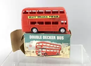 MAK'S HONG KONG PLASTIC FRICTION DOUBLE DECKER BUS WITH ITS BOX *VINTAGE* - Picture 1 of 4