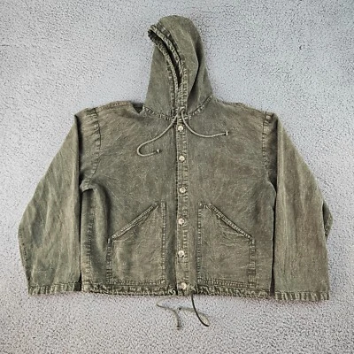 Sea Breeze Beach Hoodie Womens Size Medium Green Cotton Button Down Lightweight - Image 1 of 4