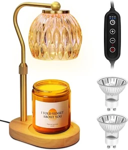 Electric Candle Warming Scented Candle Lamp 2 Bulbs Auto Off Timer & Dimmer Gold - Picture 1 of 8