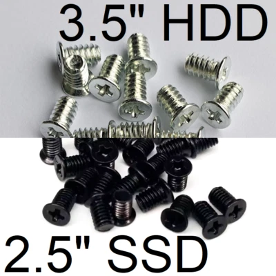 Schrauben-Set s für 2.5" SSD / HDD und 3.5" HDD ✅ Senkkopf klein flach - Bild 1 von 4