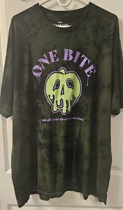 Disney Villains Snow White One Bite 2XL T Shirt Long Acid Wash Short Sleeve. - Picture 1 of 2