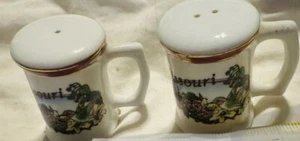 Vintage Missouri Ceramic Collectible Graphical Mug Salt and Pepper Shakers - Picture 1 of 7