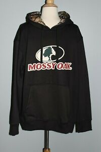 $50 NEW Mossy Oak Black Hoodie Men's Sizes M L XL Hooded Sweatshirt Pullover