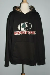 $50 NEW Mossy Oak Black Hoodie Men's Sizes M L XL Hooded Sweatshirt Pullover - Picture 1 of 3