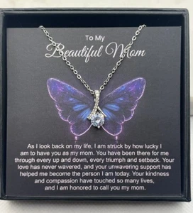 Collana Alla Mia Bella Mamma Regalo Festa della Mamma Amore Mamma Collana con Confezione Regalo - Foto 1 di 4