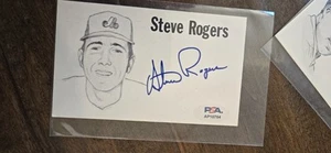 1975 MENGLER SIGNED 3X5 PHOTO INDEX CARD STEVE ROGERS MONTREAL EXPOS PSA DNA - Picture 1 of 1