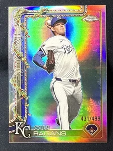 2025 Topps Holiday Chrome Cole Ragans #/499 #HC63 Refractor ROYALS KOSTENLOSER VERSAND - Bild 1 von 6