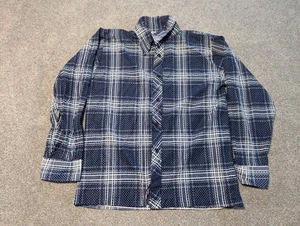 Vintage Munsingwear Shirt Mens Large Blue Forge Ltd Striped Plaid Polka Dot 70s - Picture 1 of 10