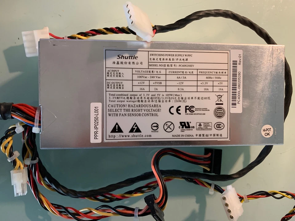 Shuttle Computer ATX- 20 pin Power Supply PC40N250EV - Photo 1/1