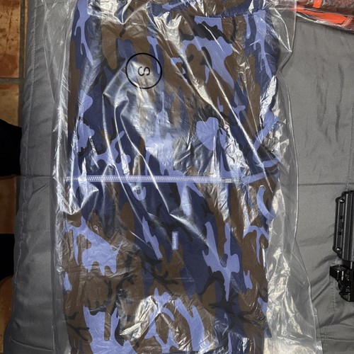 Felpa Supreme Small Box con cappuccio e zip blu mimetica taglia S