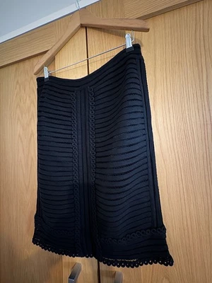 JAEGER black fully-lined knee-length pencil skirt, cotton/viscose, size 14 - Image 1 of 4