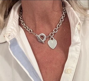 Tiffany & Co. Engravable Heart tag Toggle Necklace 16 inch - Picture 1 of 24