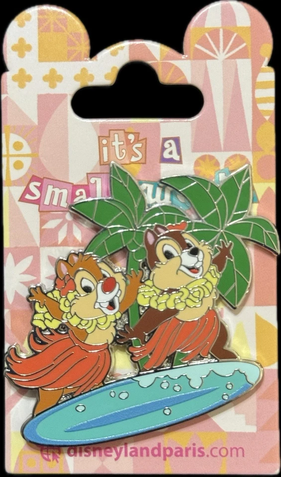 Оригинальная булавка Disney DLP 2024 It's a Small World Chip and Dale Surfing - Изображение 1 из 1