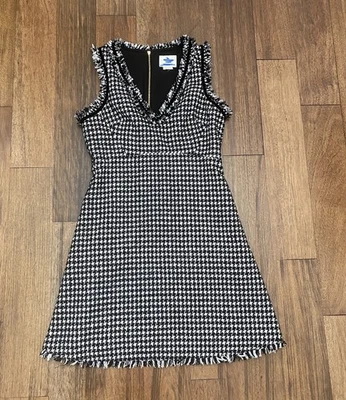 Vestido KATE SPADE Pata de Gallo Tweed Efecto Deshilachado Coco Talla 8 Muy CHIC Foto 1 de 4