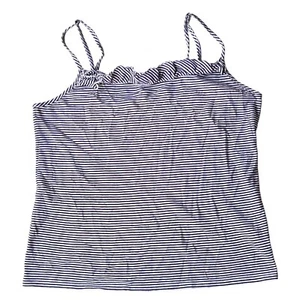 Talbots Tank Top Blouse Women's Size Medium M Supersoft Black White Stripped - Picture 1 of 11