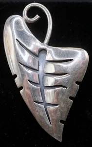 Vintage Taxco Mexiko Sterlingsilber Modernist Designer 2,5" Blatt Anstecknadel Brosche - Bild 1 von 8