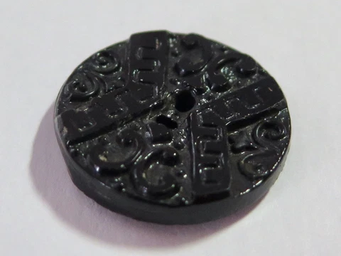 Medium Black Glass Sew-through Button Cover