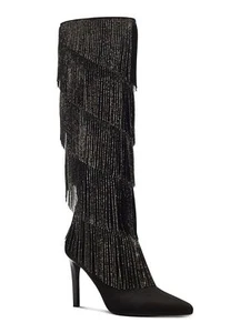INC Womens Shyn Faux Suede Tall Knee-High Boots Black 9 Medium (B,M) - Picture 1 of 3