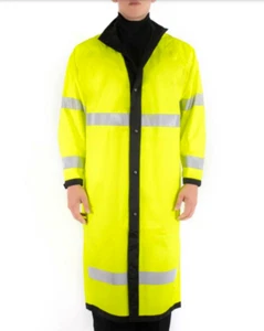 Blauer 733 Black/Yellow B. Dry Reversable Rain Jacket 48" Long - Picture 1 of 5