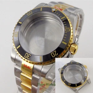 40mm Gold Watch Case Fit NH35 Miyota8215 DG2813 ETA2824 2836 PT5000 Oyster Strap - Picture 1 of 11