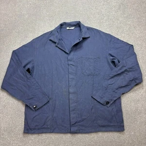 French Jacket Adult Large Blue VTG Military Workwear Chore Utility Canvas Mens - Picture 1 of 9