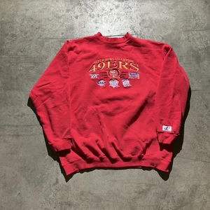 Vintage Made In USA Logo Athletic SF 49ers 5x Champs Sweatshirt Men’s Size XL - Picture 1 of 7