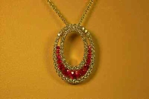 Women Fancy Pendant 14K Yellow Gold Plated 18" 2.2Ct Round Lab Created Pink Ruby - Picture 1 of 5