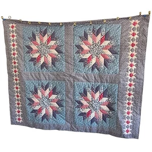 Handmade Quilt Tapestry 8 Point Star Country Wall Decor - Picture 1 of 5