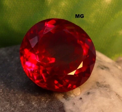 Exclusive 23.30 Ct Certified Natural Burma Red Ruby Round Cut Loose Gemstone - Image 1 of 4