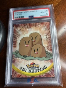 1999 Topps Pokemon TV #51 Dugtrio PSA 10 **** GEM MINT **** - Foto 1 di 2