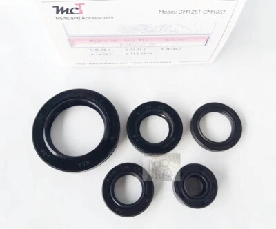 FOR Honda CM125T CM125C CM185T CM200T CM250C Engine Oil Seal Kit New 5pcs - Image 1 of 4