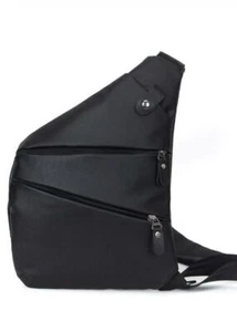 Unisex Vegan Leather Crossbody Bag | Side Strap Saddlebag | Chest Shoulder Bag - Picture 1 of 28