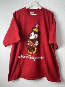 VINTAGE Disney rot Minnie Maus grafische Cartoon Walt Disney World 90er Jahre Gr. XL - Bild 1 von 5